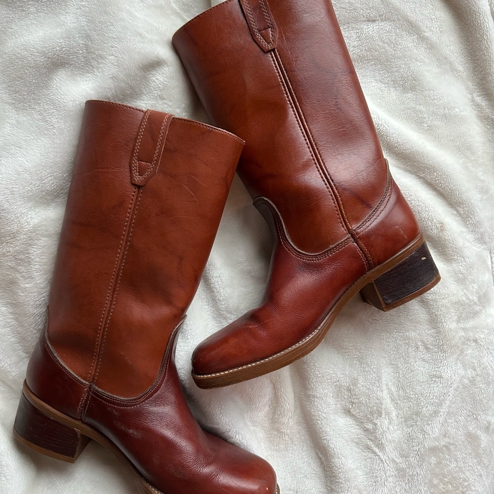 Vintage Brown Leather Campus Boots